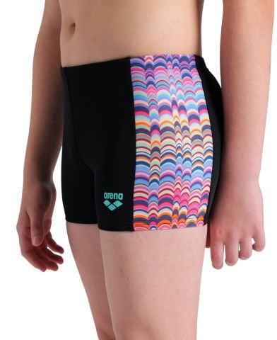 BOYS ARENA ONDULATION SWIM SHORT/BLACK-MULTI VIOLET ERKEK ÇOCUK MAYOSU