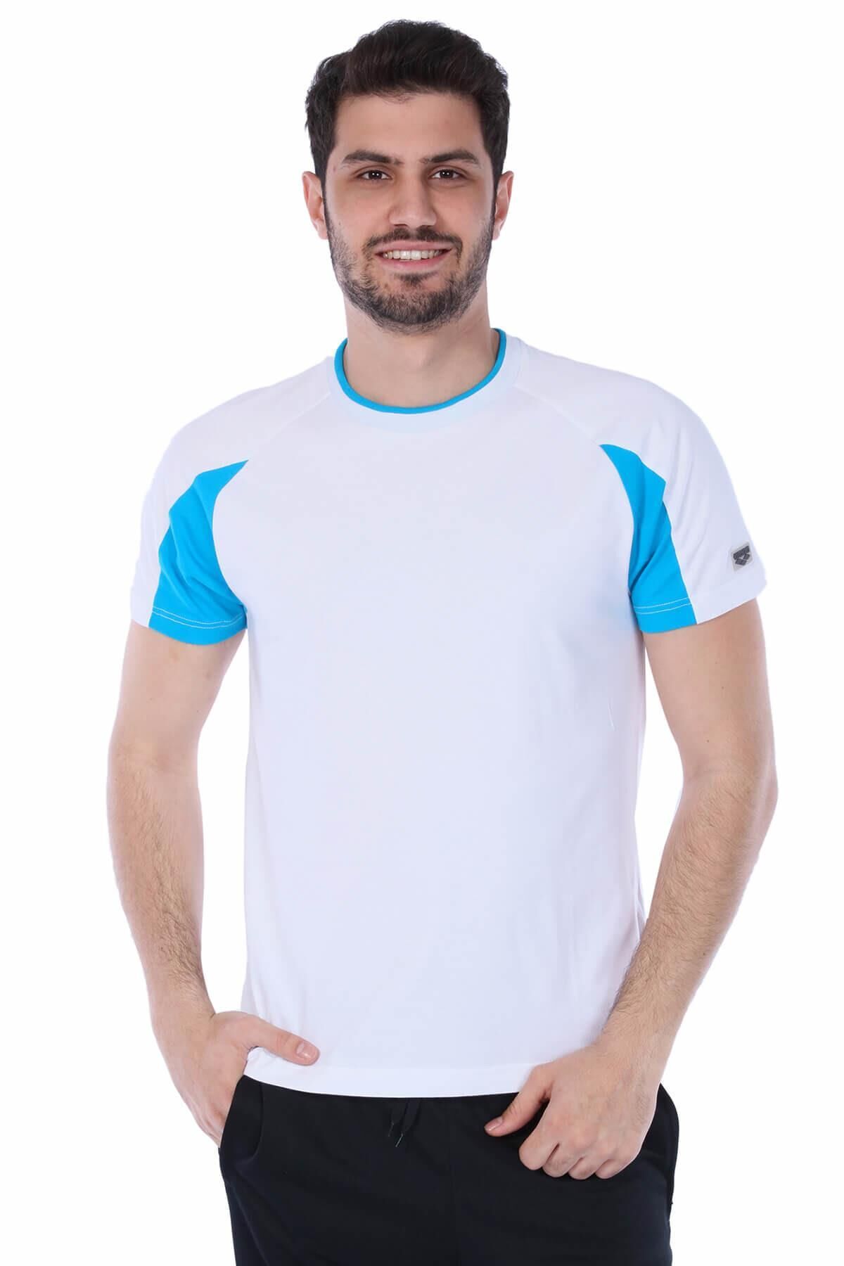 M ESSENCE T-SHIRT / WHITE-TURQUOISE