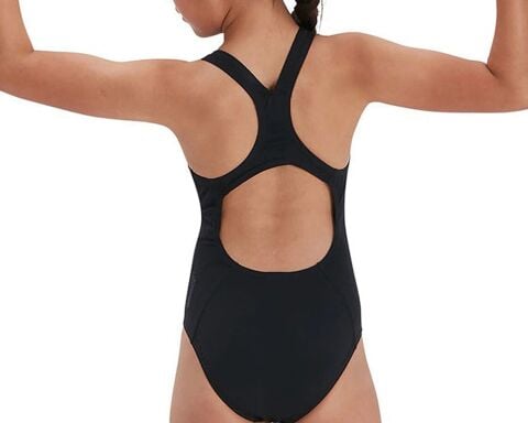 Speedo Eco End Medalist Kız Çocuk Yüzücü Mayosu siyah