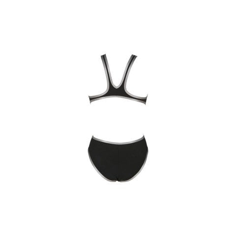 W ARENA ONE BIGLOGO KADIN YÜZÜCÜ MAYOSU / BLACK SİLVER (  F32/12-13, F34/14-15 YAŞ KARŞILIĞIDIR.)