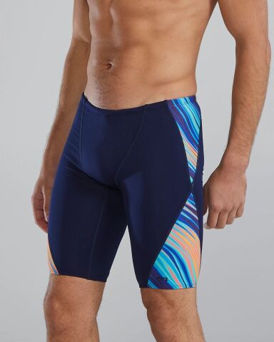 TYR Men's Jammer Swimsuit - Riptidal/NAVY TEAL ORANGE erkek mayosu