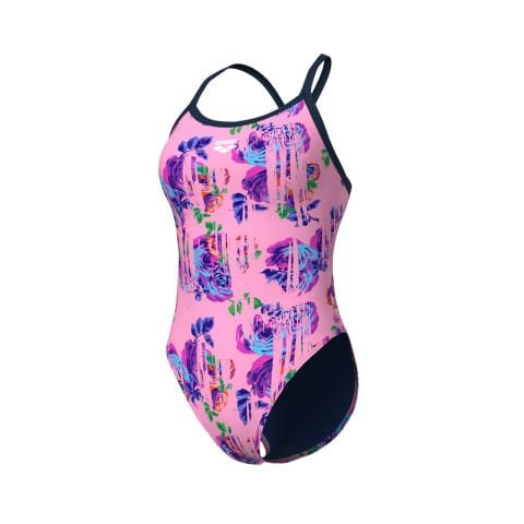 WOMEN'S ARENA ROSE TEXTURE SWIMSUIT XCROSS BACK/ MULTI PINK-NAVY KADIN MAYOSU