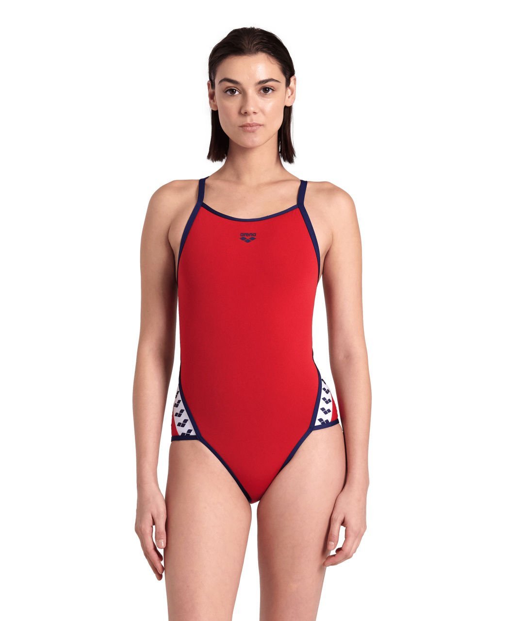 WOMEN'S ARENA ICONS SUPER FLY BACK SOLID/RED-NAVY KADIN YÜZME MAYOSU