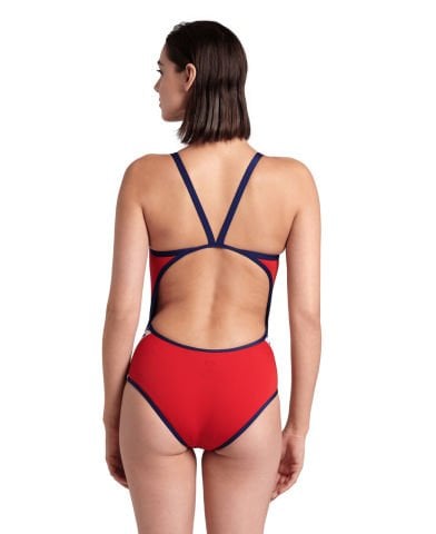 WOMEN'S ARENA ICONS SUPER FLY BACK SOLID/RED-NAVY KADIN YÜZME MAYOSU