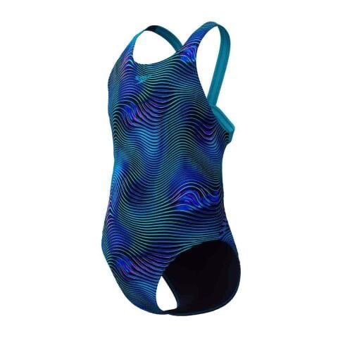 Speedo Allover Print Leaderback One Piece - Sapphire/Mayan Blue