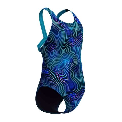 Speedo Allover Print Leaderback One Piece - Sapphire/Mayan Blue