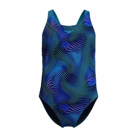 Speedo Allover Print Leaderback One Piece - Sapphire/Mayan Blue