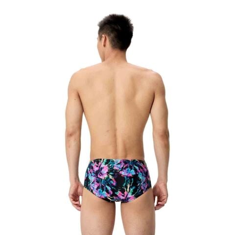 Speedo Mens ML Printed 13.5cm Brief - Glitchy Garden/Black