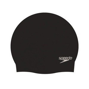 SPEEDO JUNIOR PLAIN MOULDED SILICONE CAP / BLACK