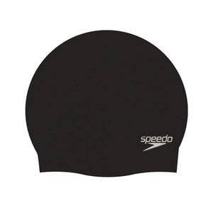 SPEEDO JUNIOR PLAIN MOULDED SILICONE CAP / BLACK