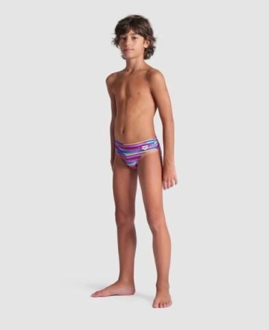 BOYS ARENA RACING STRIPE SWIM BRIEF/ NAVY-NAVY MULTI ERKEK ÇOCUK MAYOSU