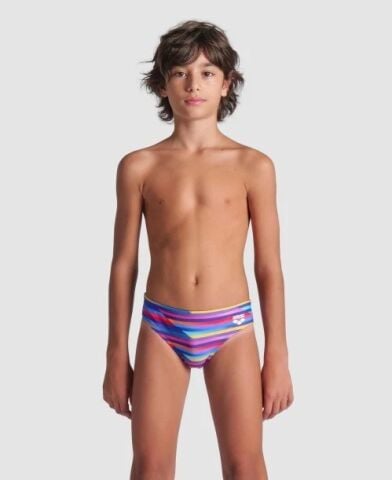BOYS ARENA RACING STRIPE SWIM BRIEF/ NAVY-NAVY MULTI ERKEK ÇOCUK MAYOSU