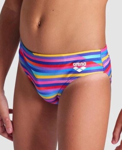 BOYS ARENA RACING STRIPE SWIM BRIEF/ NAVY-NAVY MULTI ERKEK ÇOCUK MAYOSU