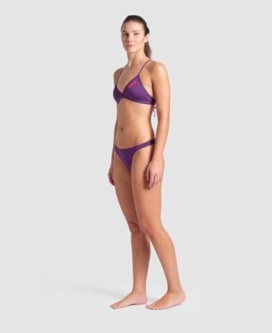 WOMENS TEAM SWIM TOP TIE BACK SOLID/PLUM-BRIGHT CORAL BİKİNİ ÜSTÜ