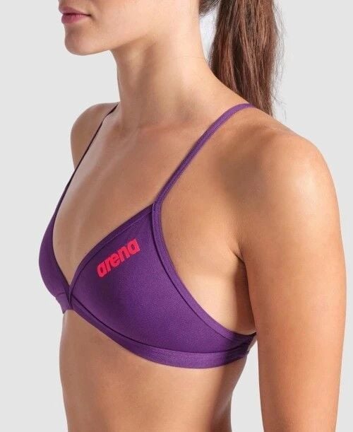 WOMENS TEAM SWIM TOP TIE BACK SOLID/PLUM-BRIGHT CORAL BİKİNİ ÜSTÜ