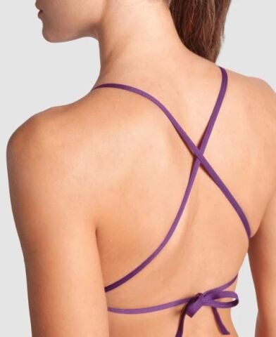 WOMENS TEAM SWIM TOP TIE BACK SOLID/PLUM-BRIGHT CORAL BİKİNİ ÜSTÜ