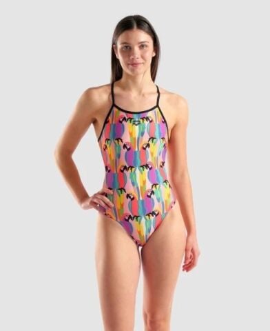 WOMEN'S ARENA TROPICAL DELIGHT SWIMSUIT TIE BACK