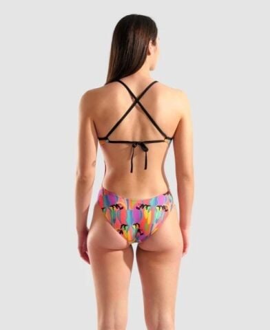WOMEN'S ARENA TROPICAL DELIGHT SWIMSUIT TIE BACK