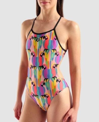 WOMEN'S ARENA TROPICAL DELIGHT SWIMSUIT TIE BACK