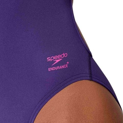 Speedo Womens FL Solid Web Back Swimsuit - Acai Purple