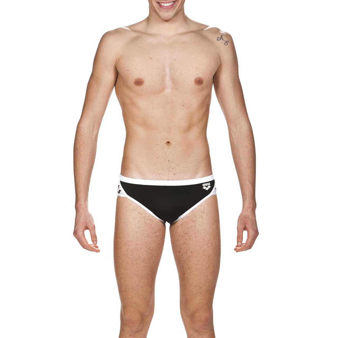 M TEAM STRIPE BRIEF ERKEK YÜZÜCÜ MAYOSU /   BLACK WHITE