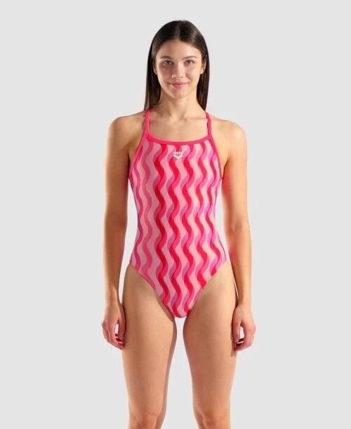 WOMEN'S ARENA RIPPLE PRINT SWIMSUIT CHALLENGE BACK