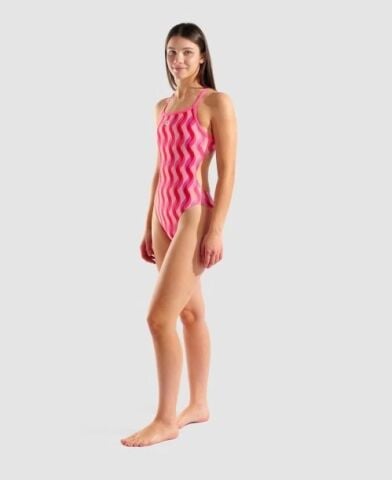 WOMEN'S ARENA RIPPLE PRINT SWIMSUIT CHALLENGE BACK