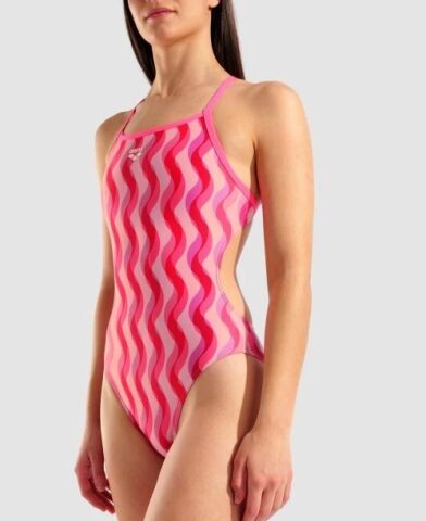 WOMEN'S ARENA RIPPLE PRINT SWIMSUIT CHALLENGE BACK