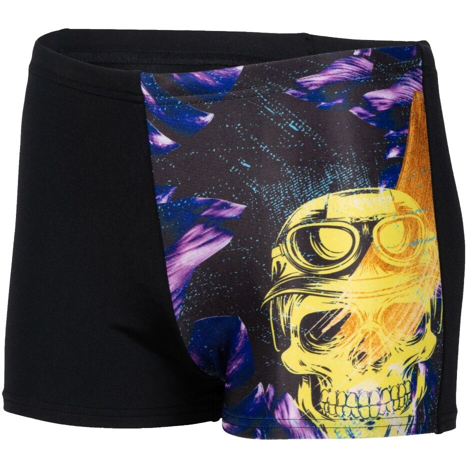 B CRAZY ARENA SWIM SHORT PLACEMENT/BLACK-MULTI