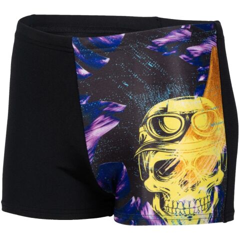 B CRAZY ARENA SWIM SHORT PLACEMENT/BLACK-MULTI