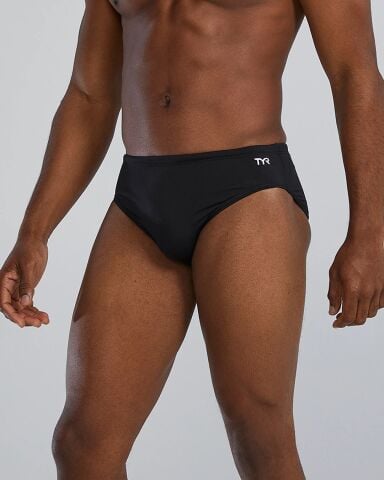 TYR Durafast Elite® Men's Brief Swimsuit - Solid/Black erkek mayosu
