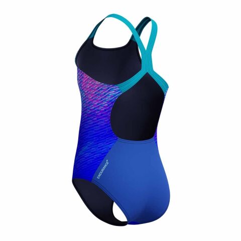 Speedo Girls Digital Placement Powerback Swimsuit - Deep Sapphire/Mayan Blue