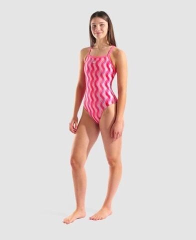 W ARENA RIPPLE PRINT SWIMSUIT LIGHTDROP