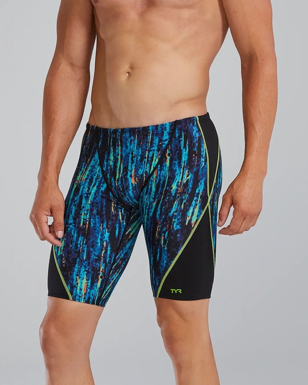 Men's Durafast Elite® Jammer Aurora Blue Rainbow Erkek Mayosu