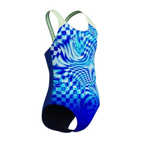 Speedo Kız Çocuk Dijital Desenli Mayo mavi-beyaz