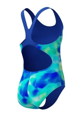 Speedo Kız Çocuk Dijital Desenli Mayo - Maya Mavisi / Koyu Safir