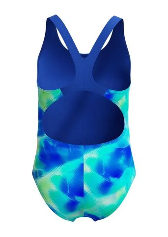 Speedo Kız Çocuk Dijital Desenli Mayo - Maya Mavisi / Koyu Safir