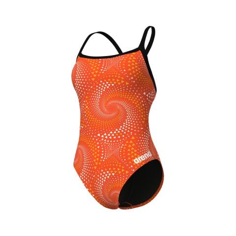 W ARENA FIREFLOW SWIMSUIT CHALLANGE BACK BLACK ORANGE kadın mayosu