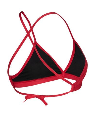 WOMEN'S TEAM SWIM TOP TIE BACK SOLID/RED
