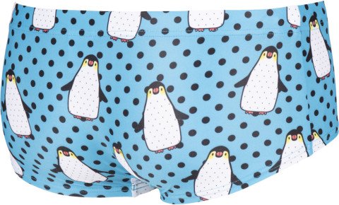 M CRAZY PENGUINS LOW WAIST SHORT ERKEK YÜZÜCÜ MAYOSU /BLACK-MULTI