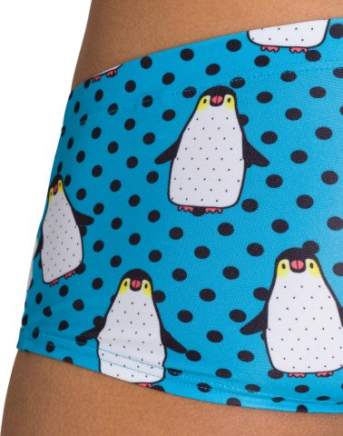 M CRAZY PENGUINS LOW WAIST SHORT ERKEK YÜZÜCÜ MAYOSU /BLACK-MULTI