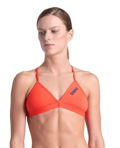 WOMEN'S TEAM SWIM TOP TIE BACK SOLID BİKİNİ ÜSTÜ/ BRIGHT CORAL