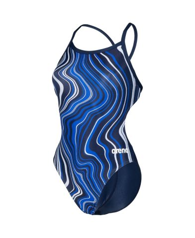 W SWIMSUIT CHALLENGE BACK MARBLED KADIN YÜZÜCÜ MAYOSU/NAVY-NAVY