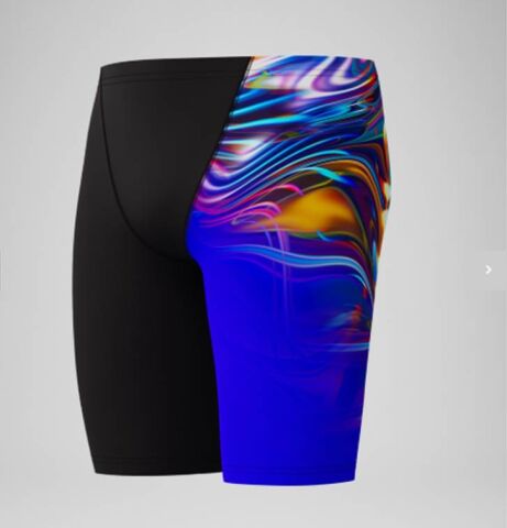 SPEEDO Boys' Club Training Printed Jammer Black/Blue ERKEK ÇOCUK MAYOSU