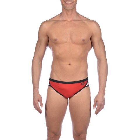 M TEAM STRIPE BRIEF ERKEK YÜZÜCÜ MAYOSU /   RED BLACK