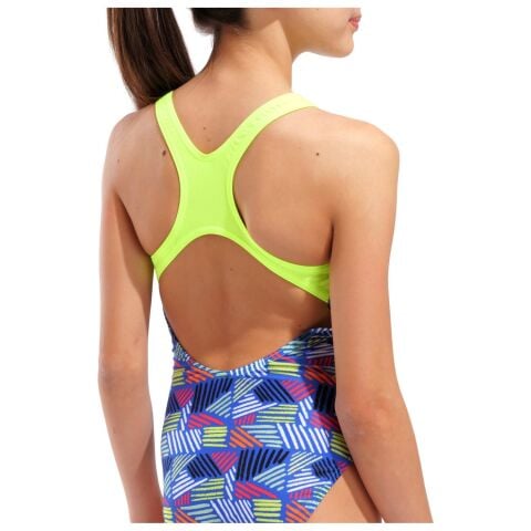 GIRL'S ARENA CANDIES SWIMSUIT SWIM PRO BACK L/NAVY MULTI ARCTIC LIME