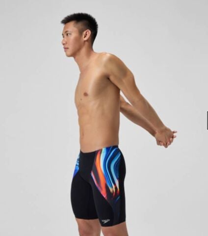 SPEEDO Men's Club Training Printed V-Cut Jammer Navy/Red erkek mayosu