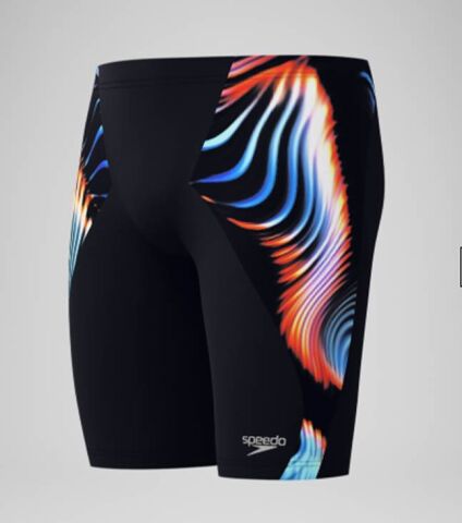 SPEEDO Men's Club Training Printed V-Cut Jammer Navy/Red erkek mayosu
