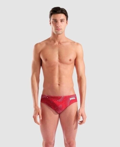 MEN'S ARENA FIREFLOW SWIM BRIEFS/TEAM RED