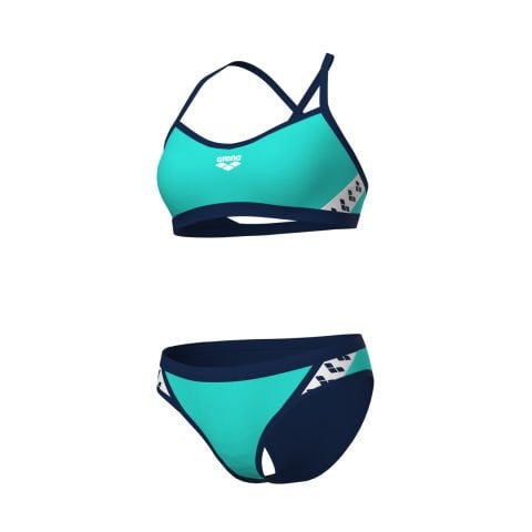 WOMEN'S ARENA ICONS BIKINI CROSS BACK SOLID/WATER-NAVY KADIN BİKİNİ TAKIMI